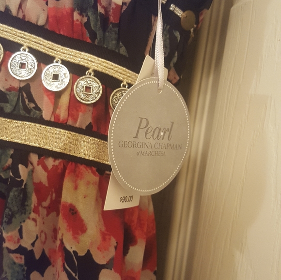 Boho Floral Print Strapless Dress. Sz. 10. - Picture 10 of 14